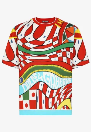 Carretto Print Short-Sleeved T-shirt