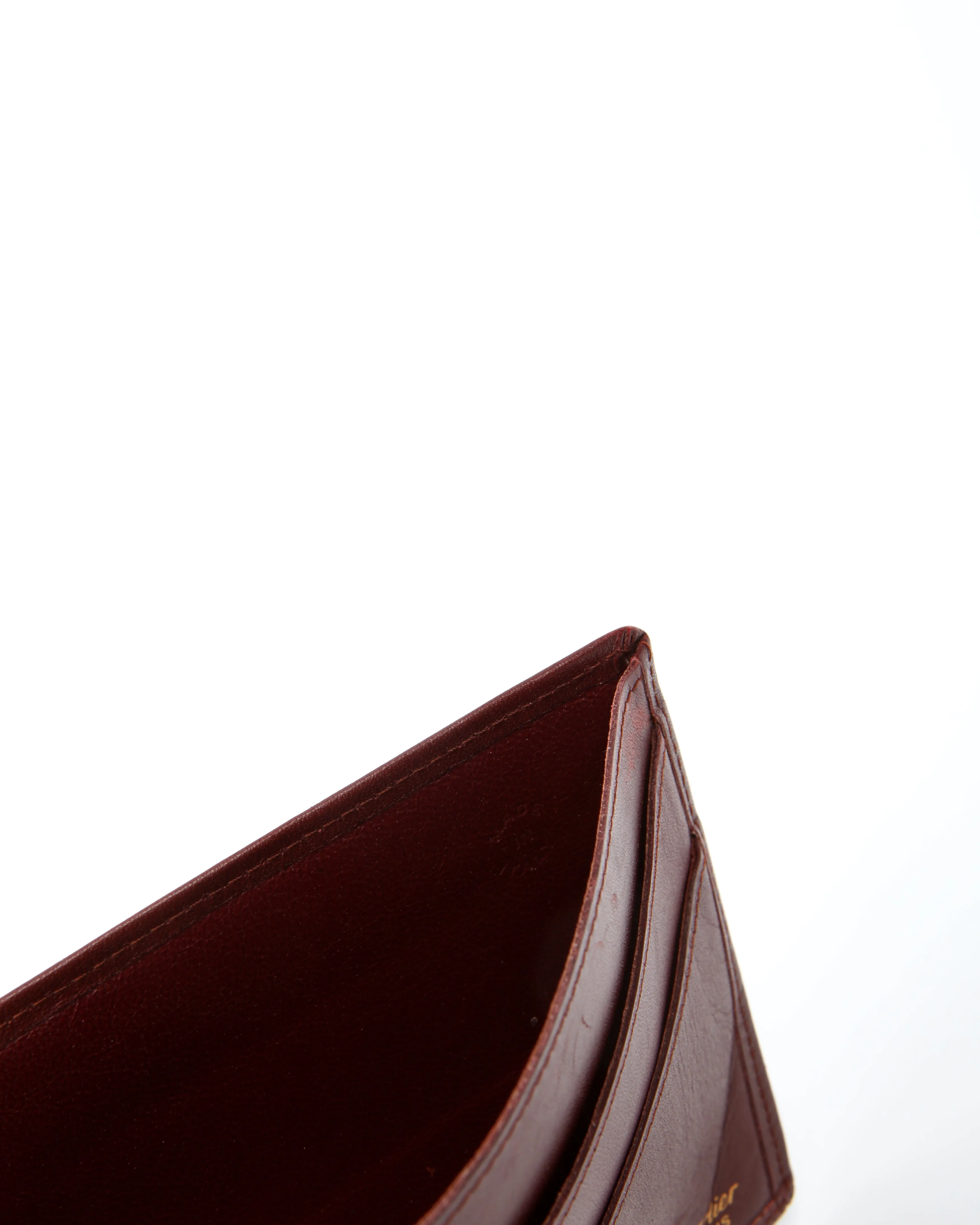 Cartier Burgundy Leather Logo Bi Fold Wallet