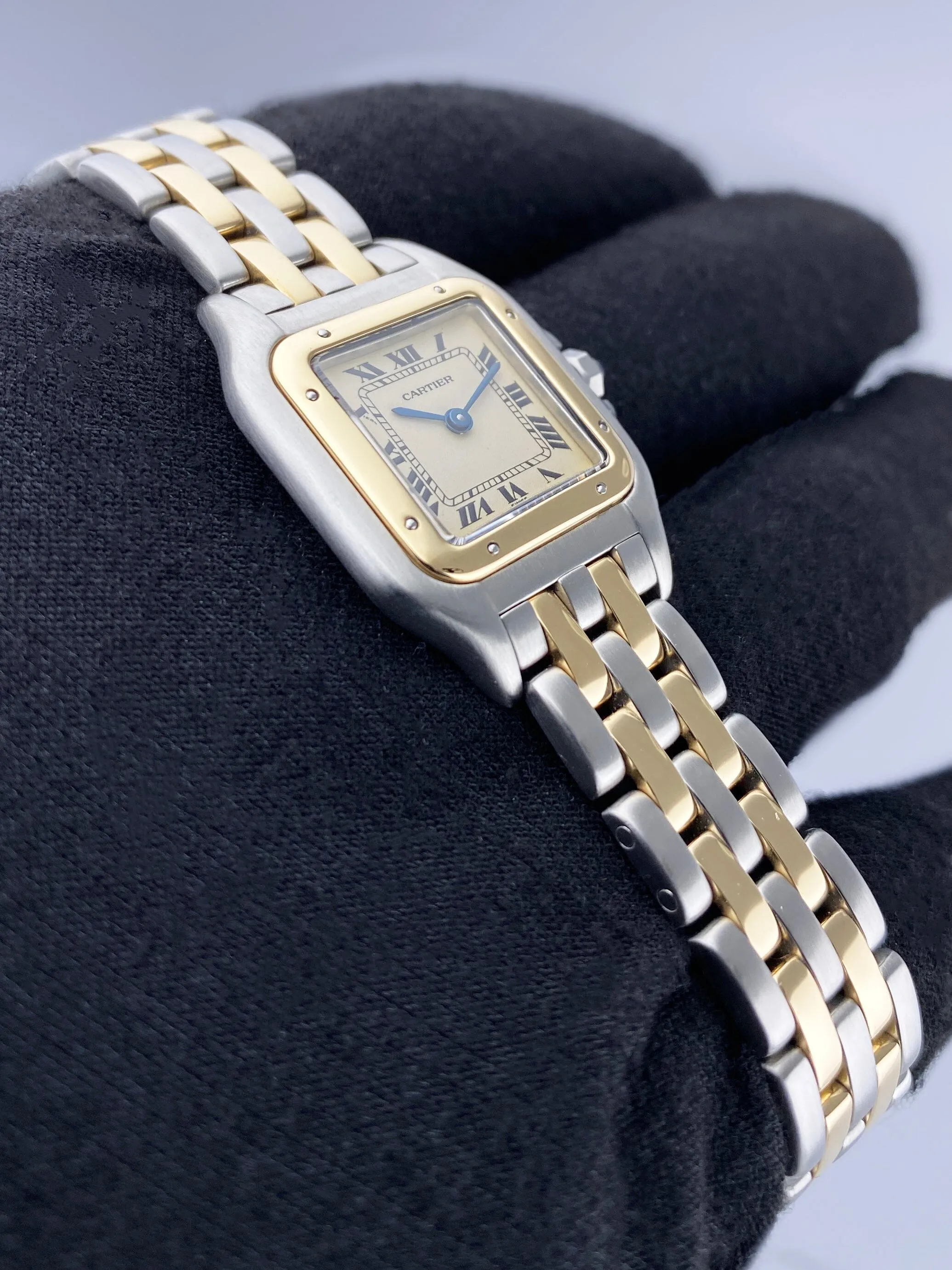 Cartier Panthere 18K Yellow Gold & Steel Two Rows Ladies Watch