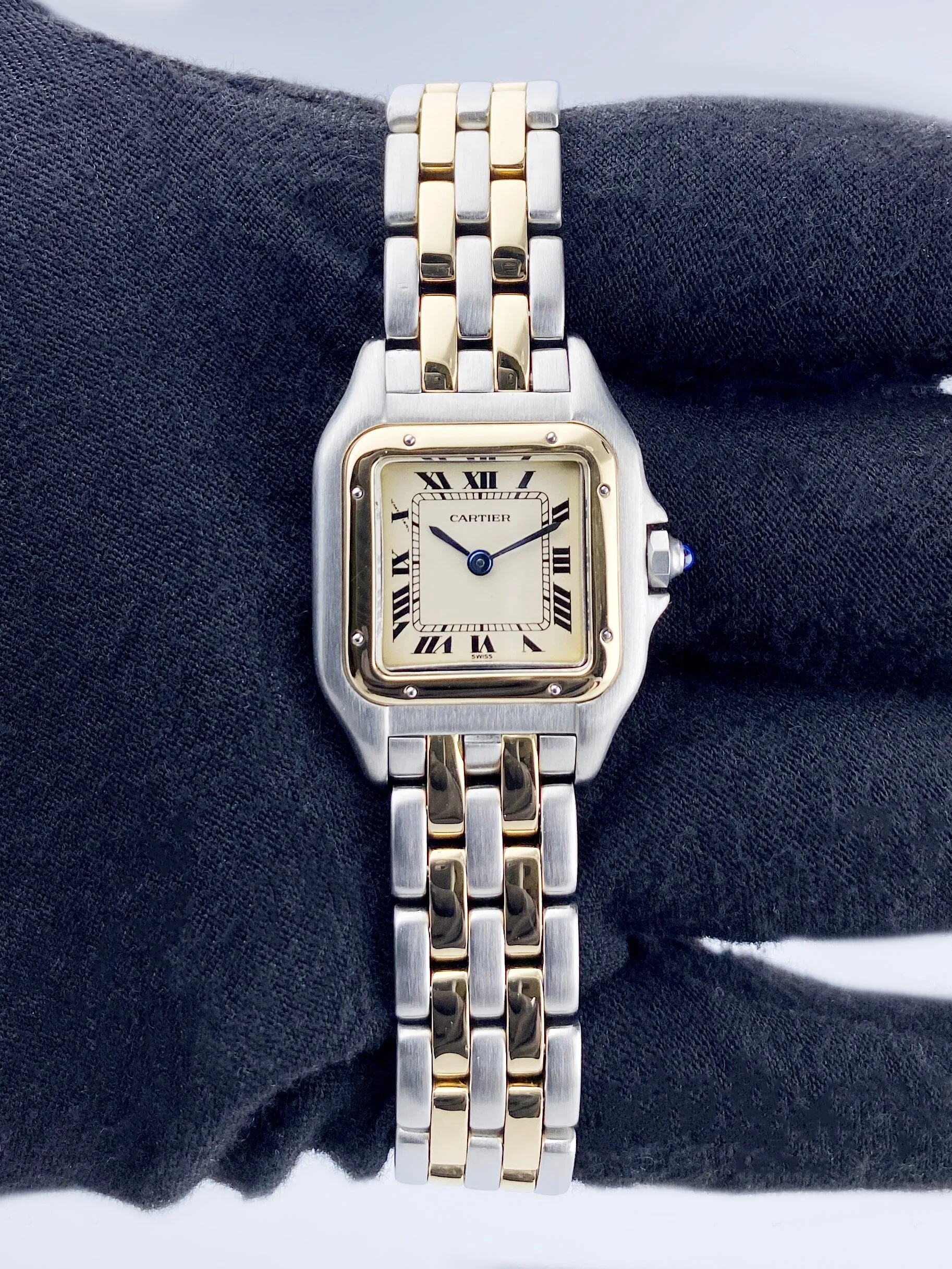 Cartier Panthere 18K Yellow Gold & Steel Two Rows Ladies Watch