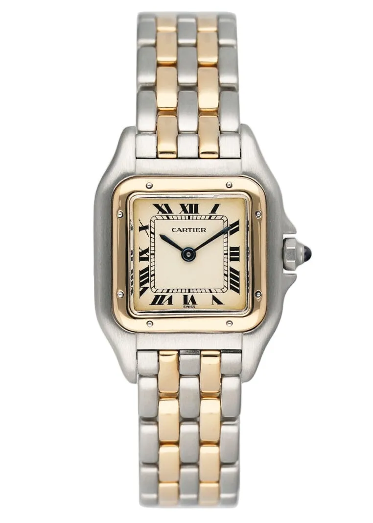 Cartier Panthere 18K Yellow Gold & Steel Two Rows Ladies Watch