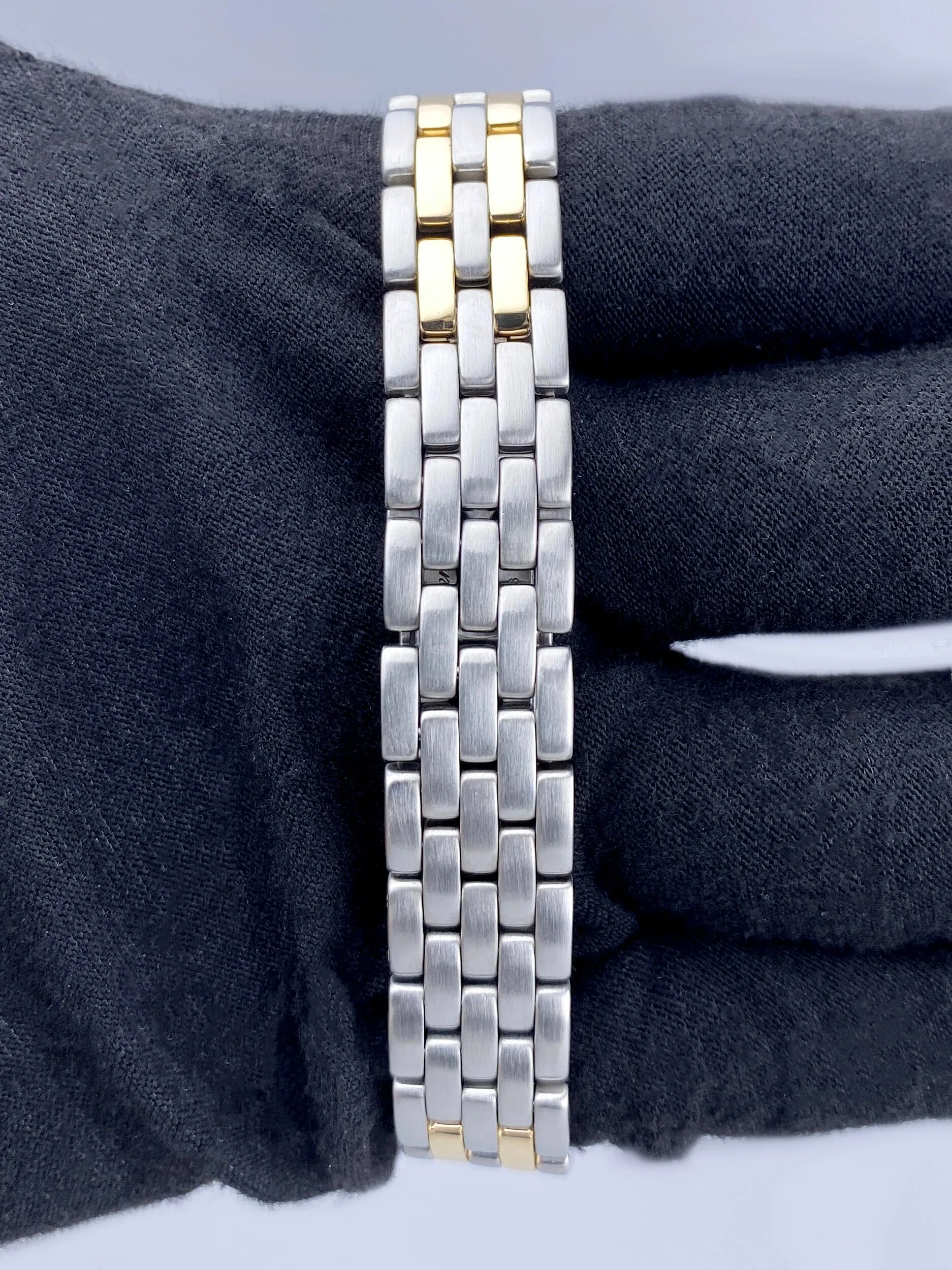 Cartier Panthere 18K Yellow Gold & Steel Two Rows Ladies Watch