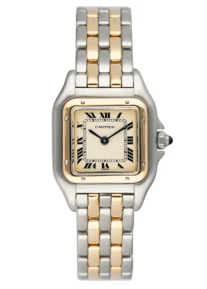 Cartier Panthere 18K Yellow Gold & Steel Two Rows Ladies Watch