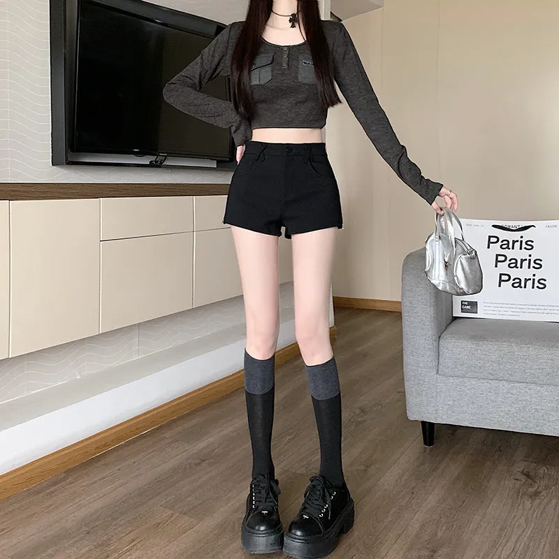 Chic High-Waisted Skinny Chino Shorts for a Casual Summer Look
