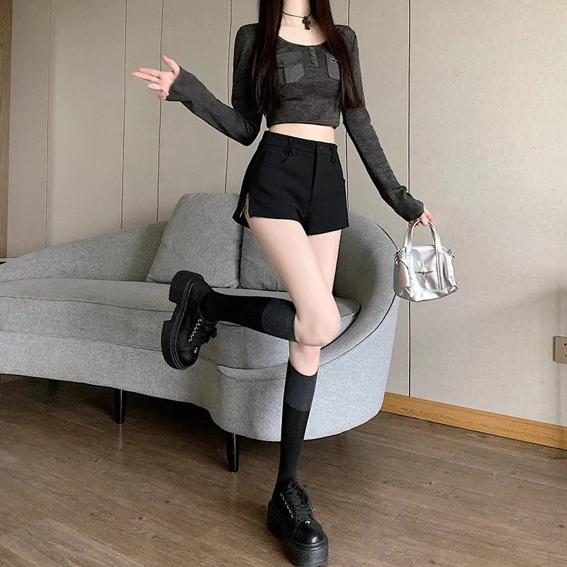 Chic High-Waisted Skinny Chino Shorts for a Casual Summer Look
