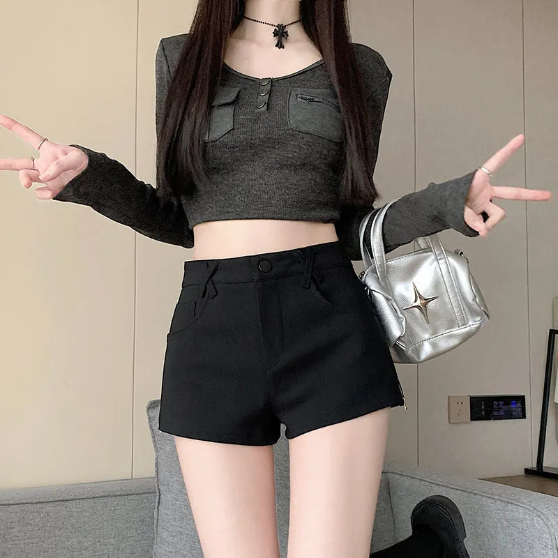 Chic High-Waisted Skinny Chino Shorts for a Casual Summer Look