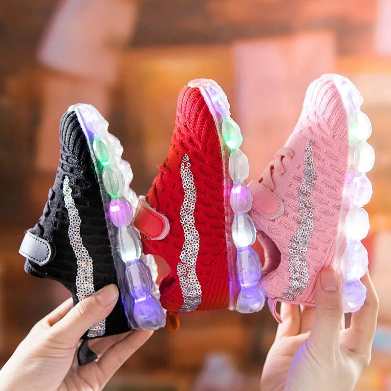 Children Breathable Non-slip Sneakers Luminous Sneakers