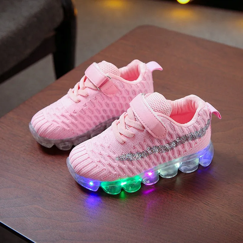 Children Breathable Non-slip Sneakers Luminous Sneakers