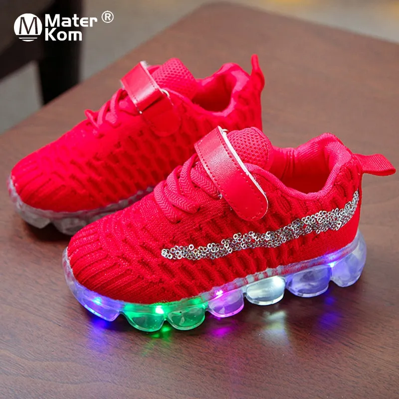 Children Breathable Non-slip Sneakers Luminous Sneakers