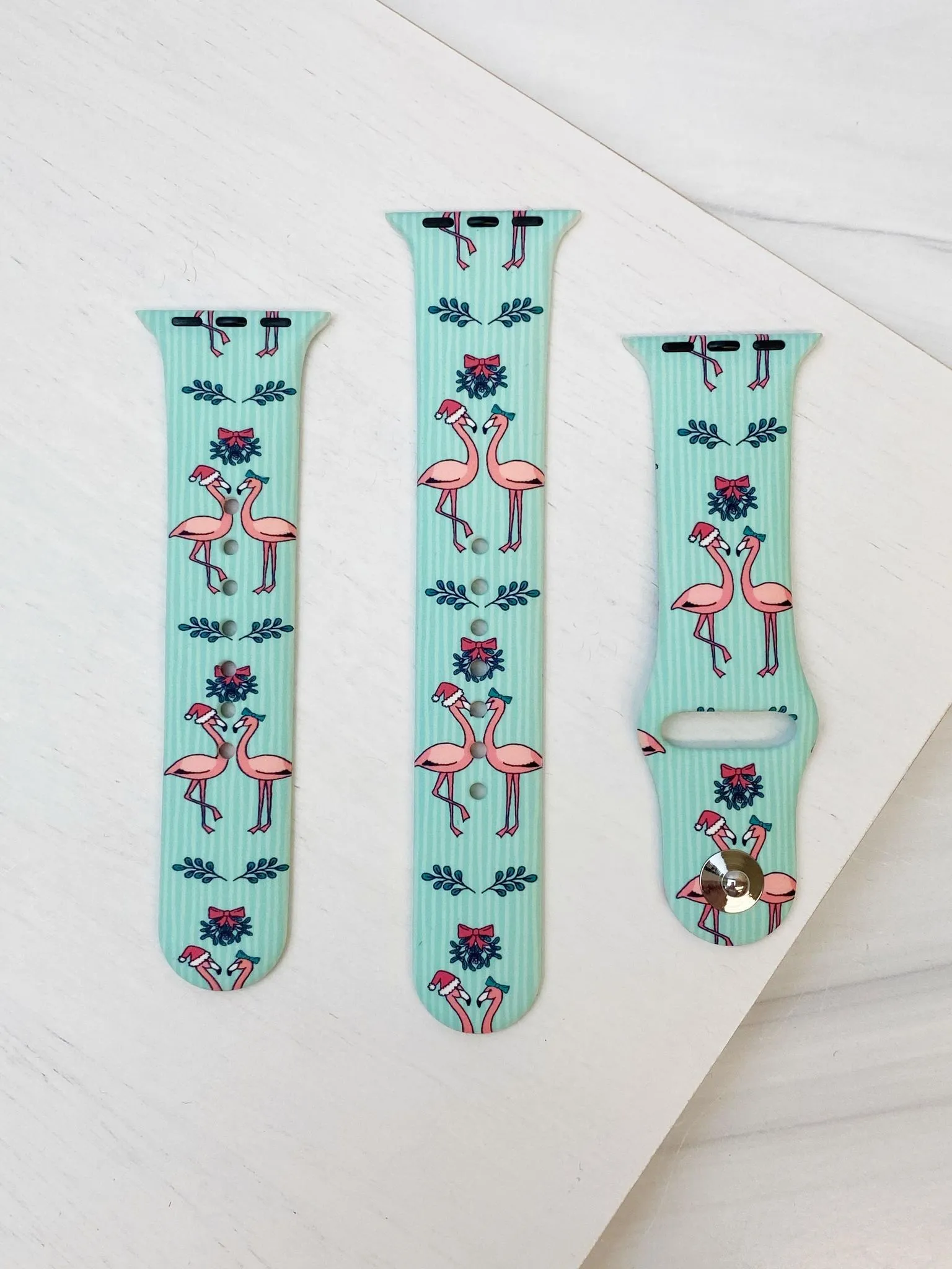 Christmas Flamingo Printed Silicone Smart Watch Band