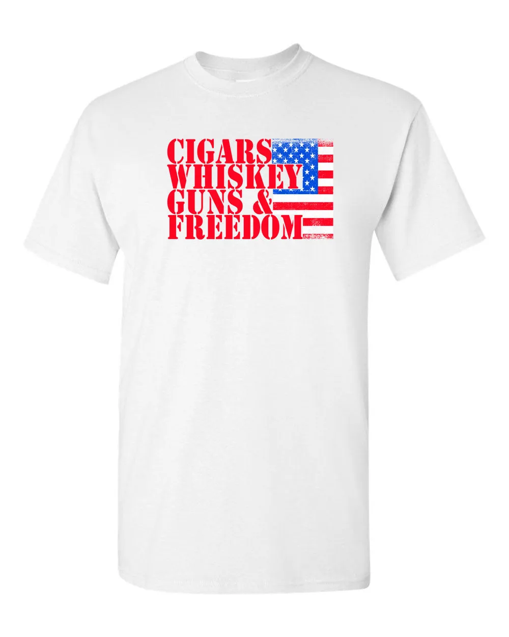 Cigars Whiskey Guns and Freedom T-shirt - American T-shirt 2nd A tees