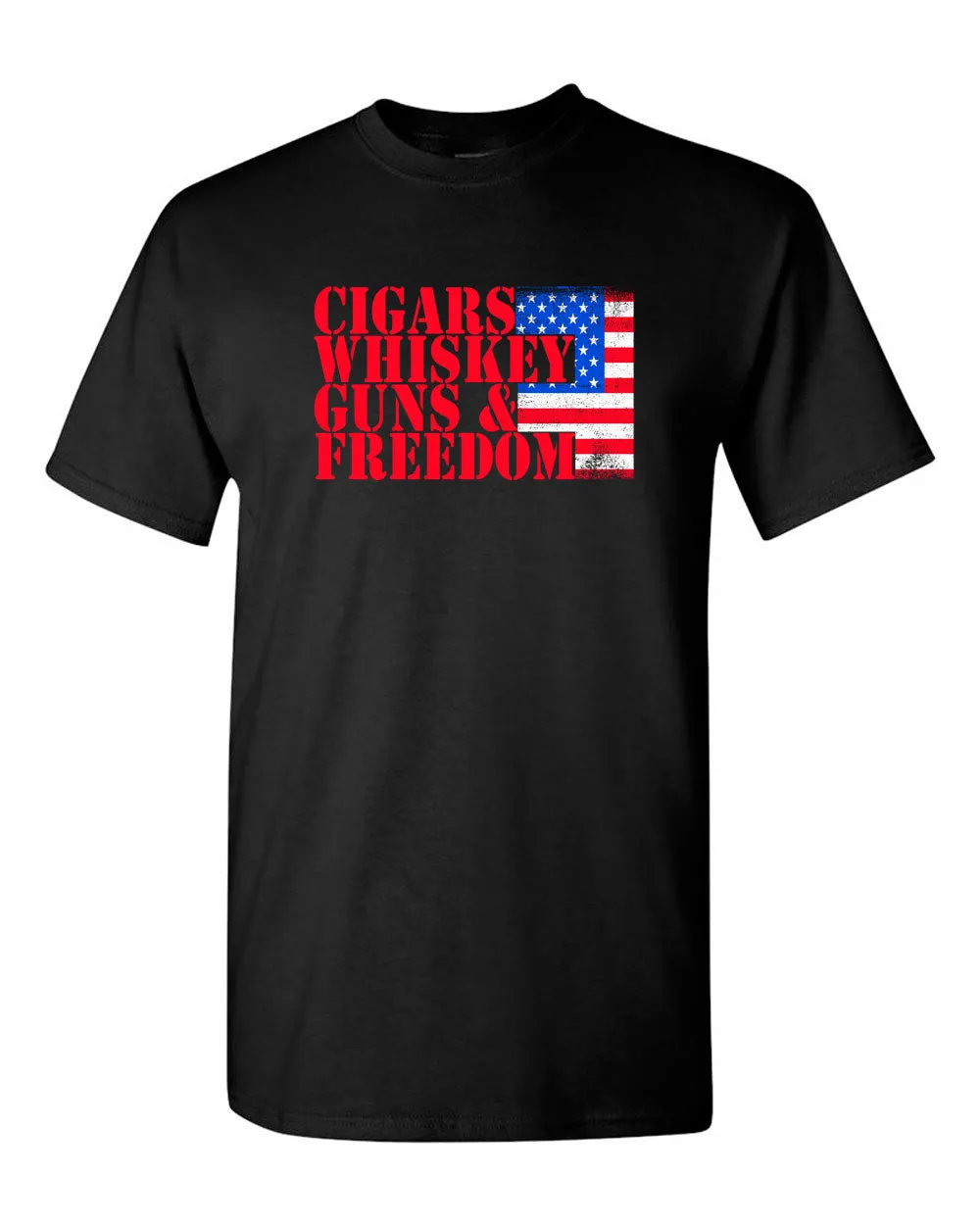 Cigars Whiskey Guns and Freedom T-shirt - American T-shirt 2nd A tees