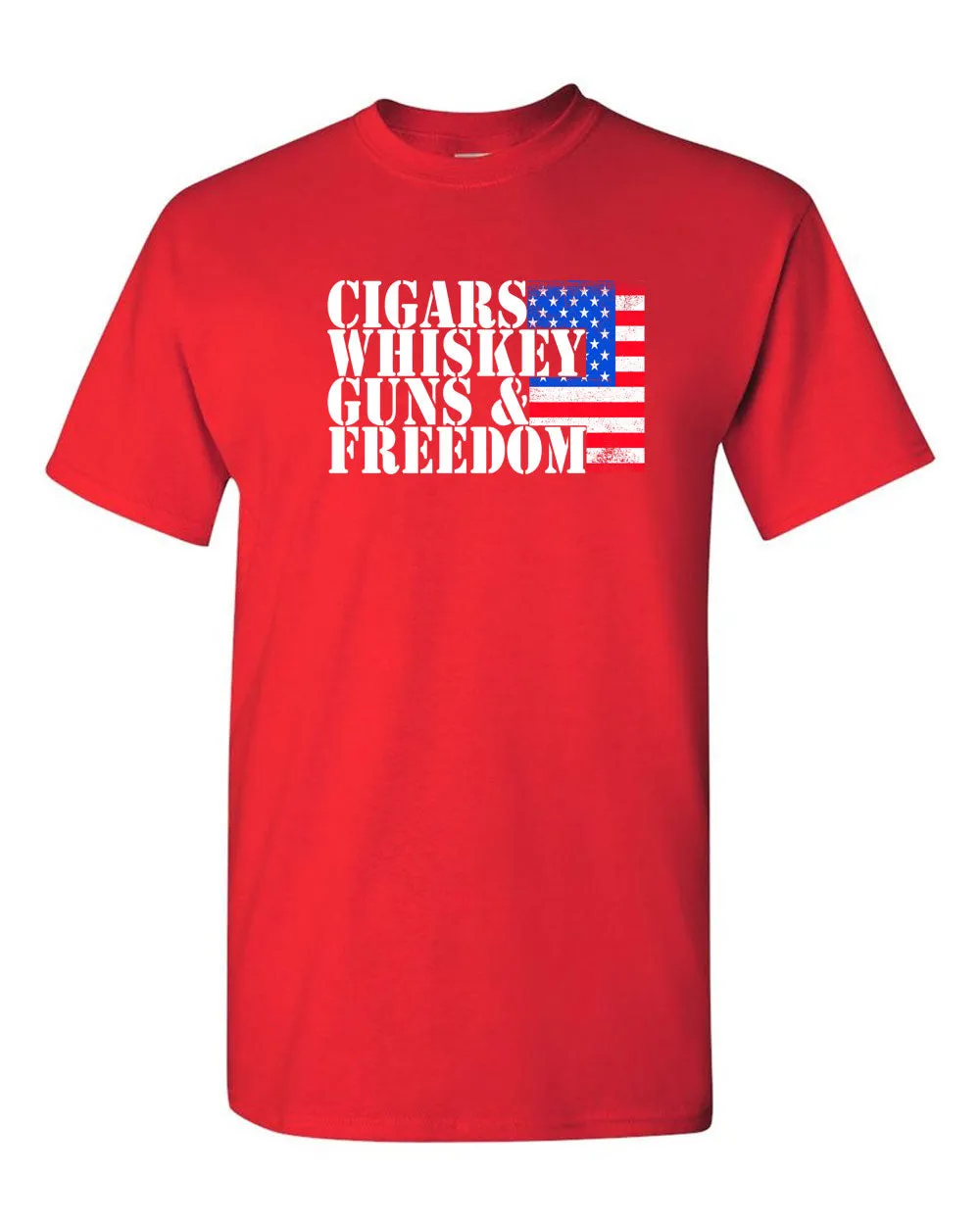 Cigars Whiskey Guns and Freedom T-shirt - American T-shirt 2nd A tees