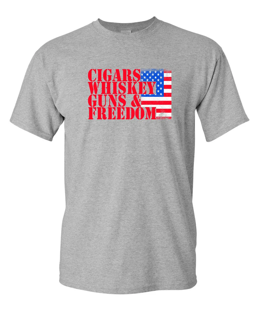Cigars Whiskey Guns and Freedom T-shirt - American T-shirt 2nd A tees