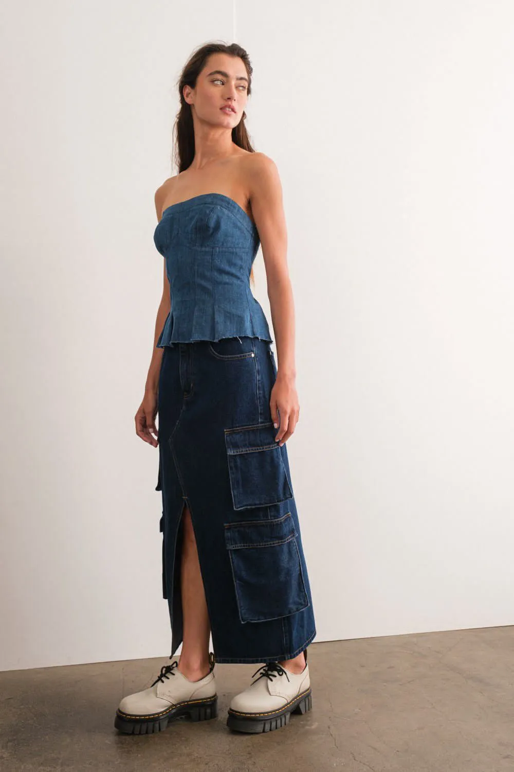 Claire Cargo Denim Skirt