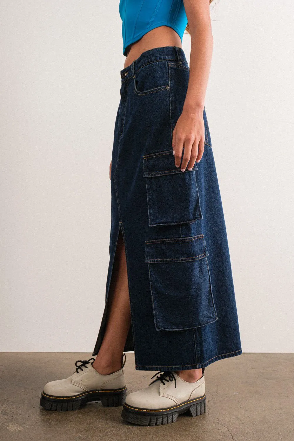 Claire Cargo Denim Skirt