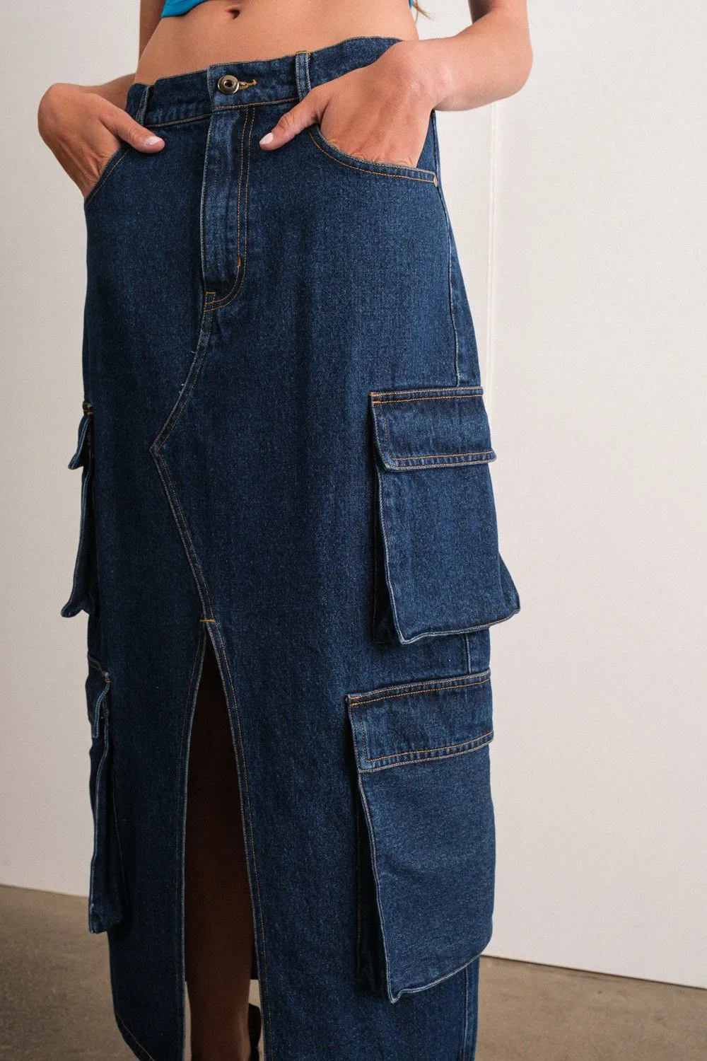 Claire Cargo Denim Skirt