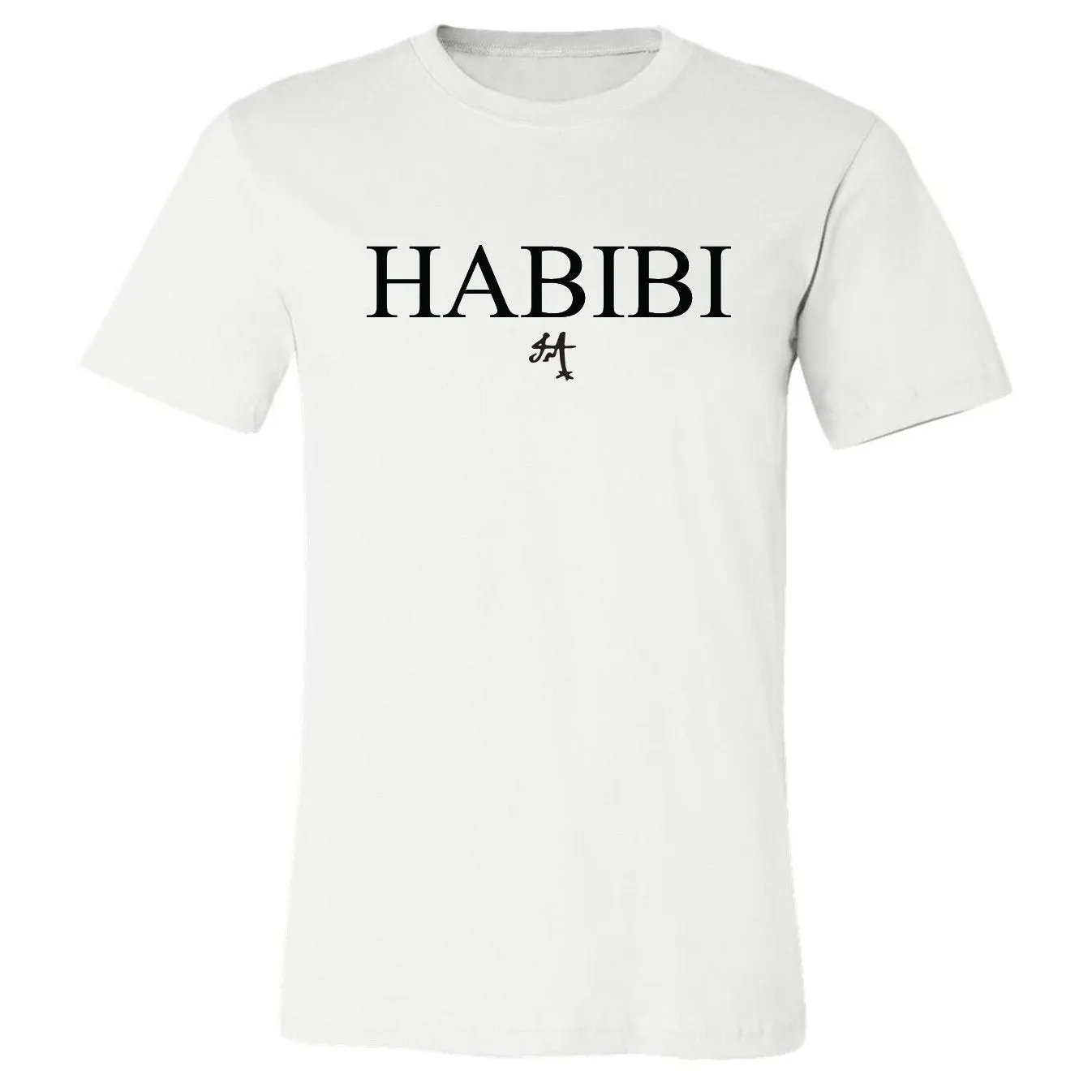 Classic White and Black Habibi Crewneck Tee