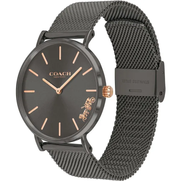 Coach Perry Black Mesh Bracelet Black Dial Quartz Watch for Ladies - 14503127