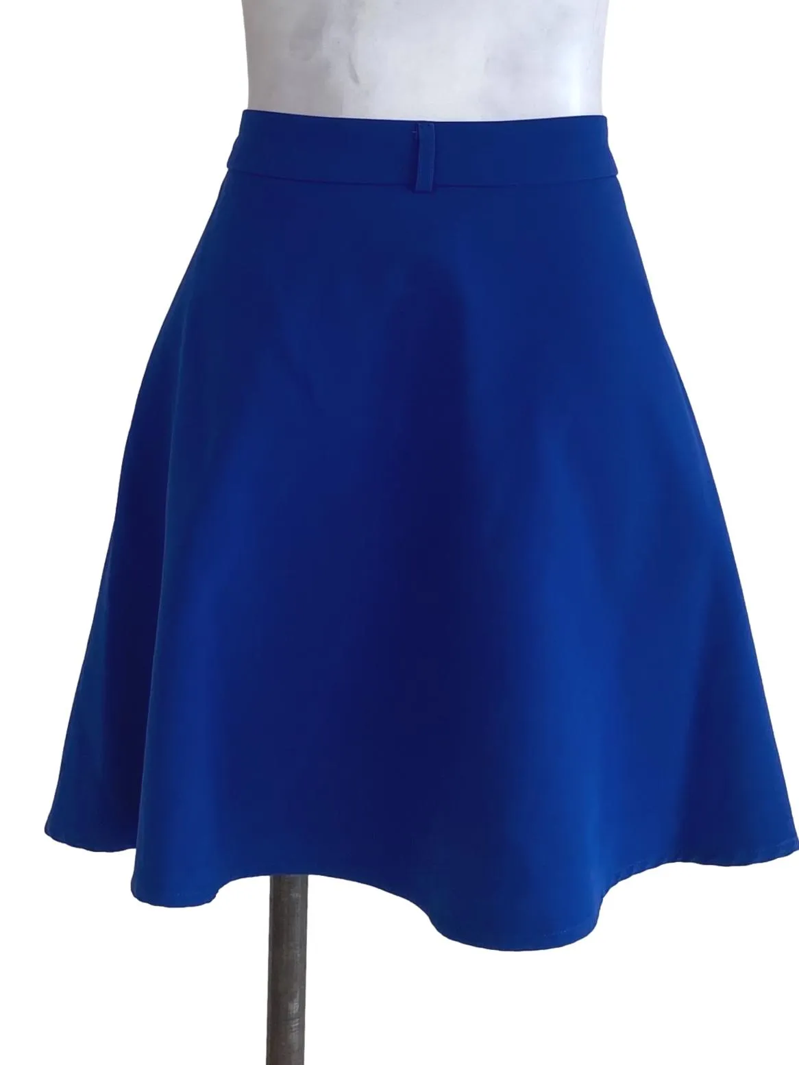 Cobalt Plain Mini A-Line Skirt
