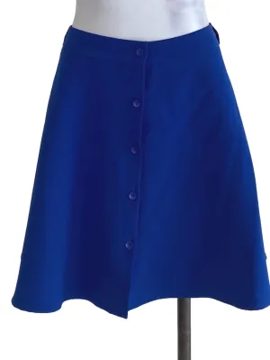 Cobalt Plain Mini A-Line Skirt