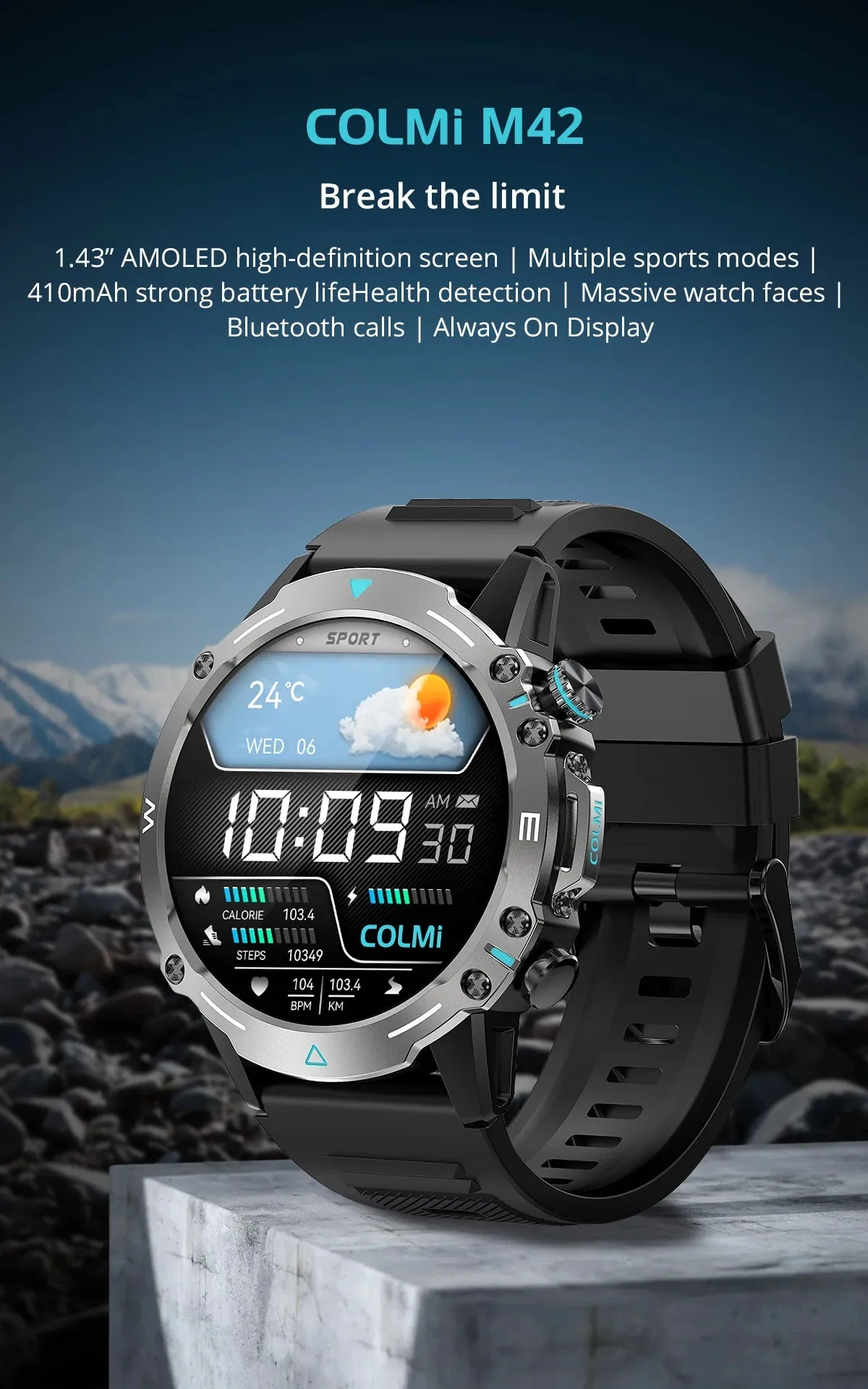 COLMI M42 1.43" AMOLED Military Style Smart Watch