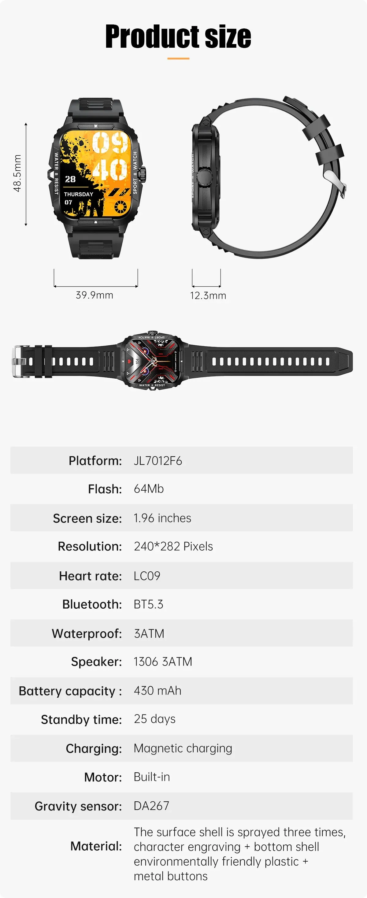 COLMI P76 1.96" HD Display Smart Fitness Watch