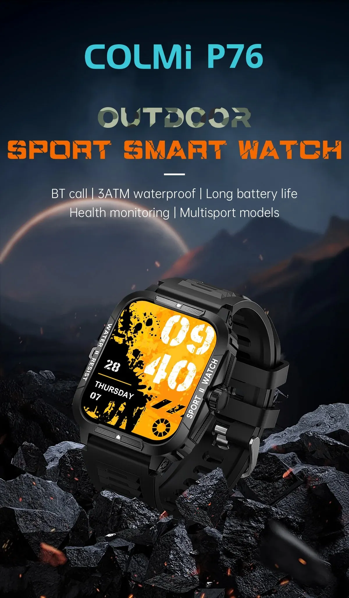COLMI P76 1.96" HD Display Smart Fitness Watch