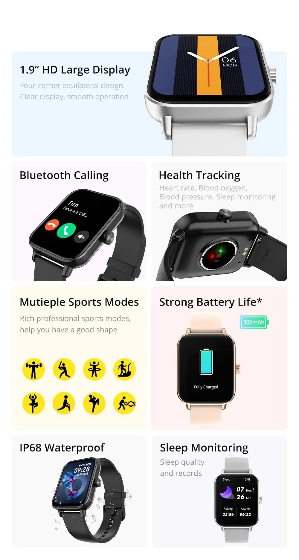 COLMI P81 1.90" HD Display Smart Fitness Watch