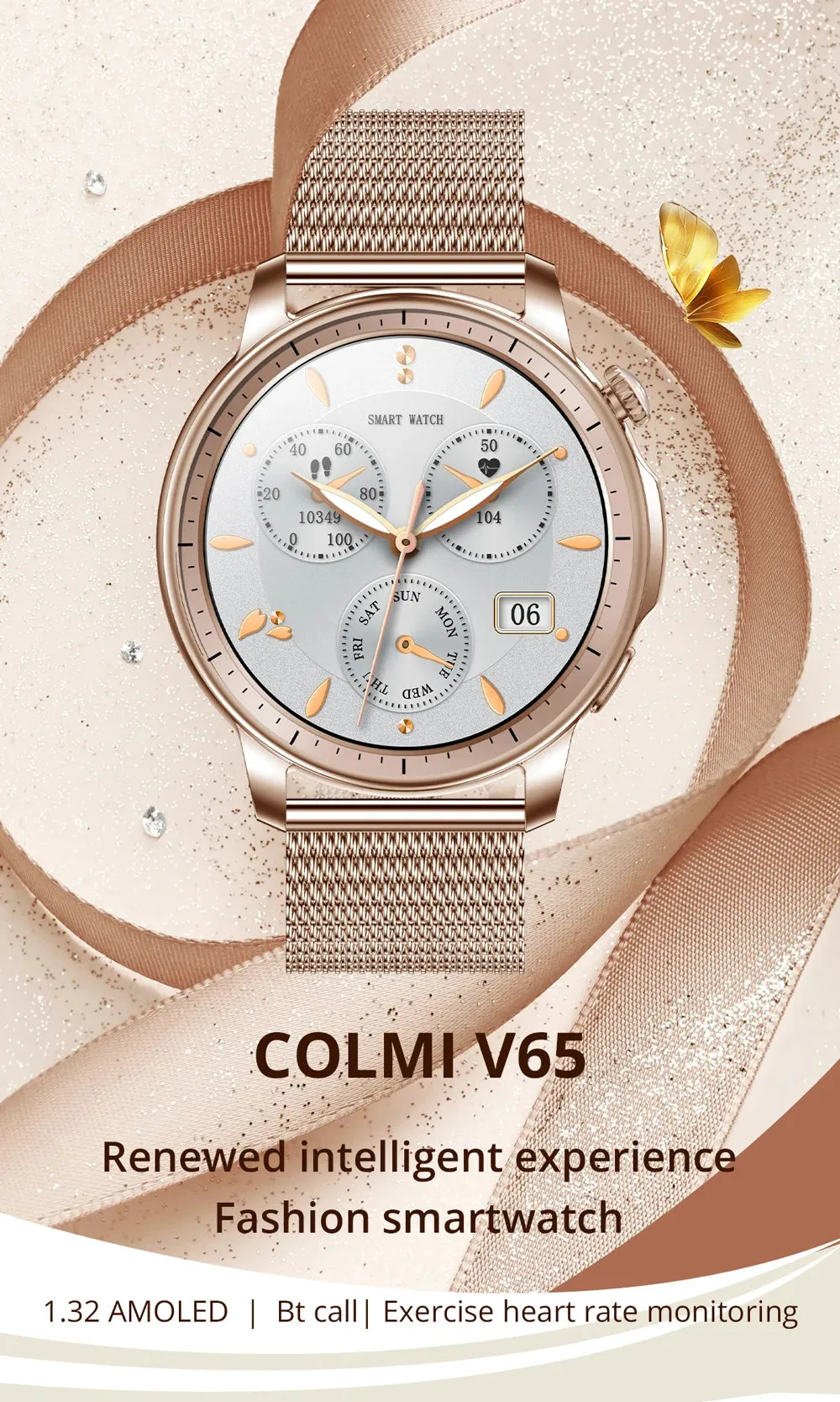 COLMI V65 1.32" AMOLED Smart Fitness Watch
