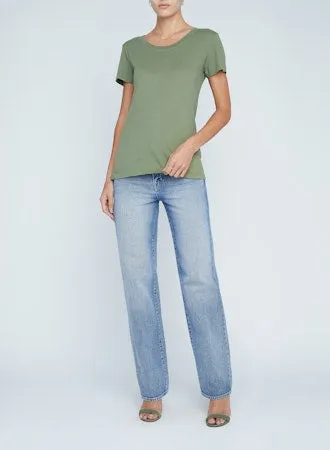CORY SCOOP NECK TEE IN CLOVER