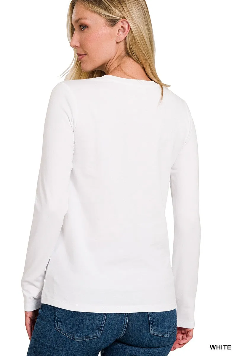 COTTON CREW WHITE LS