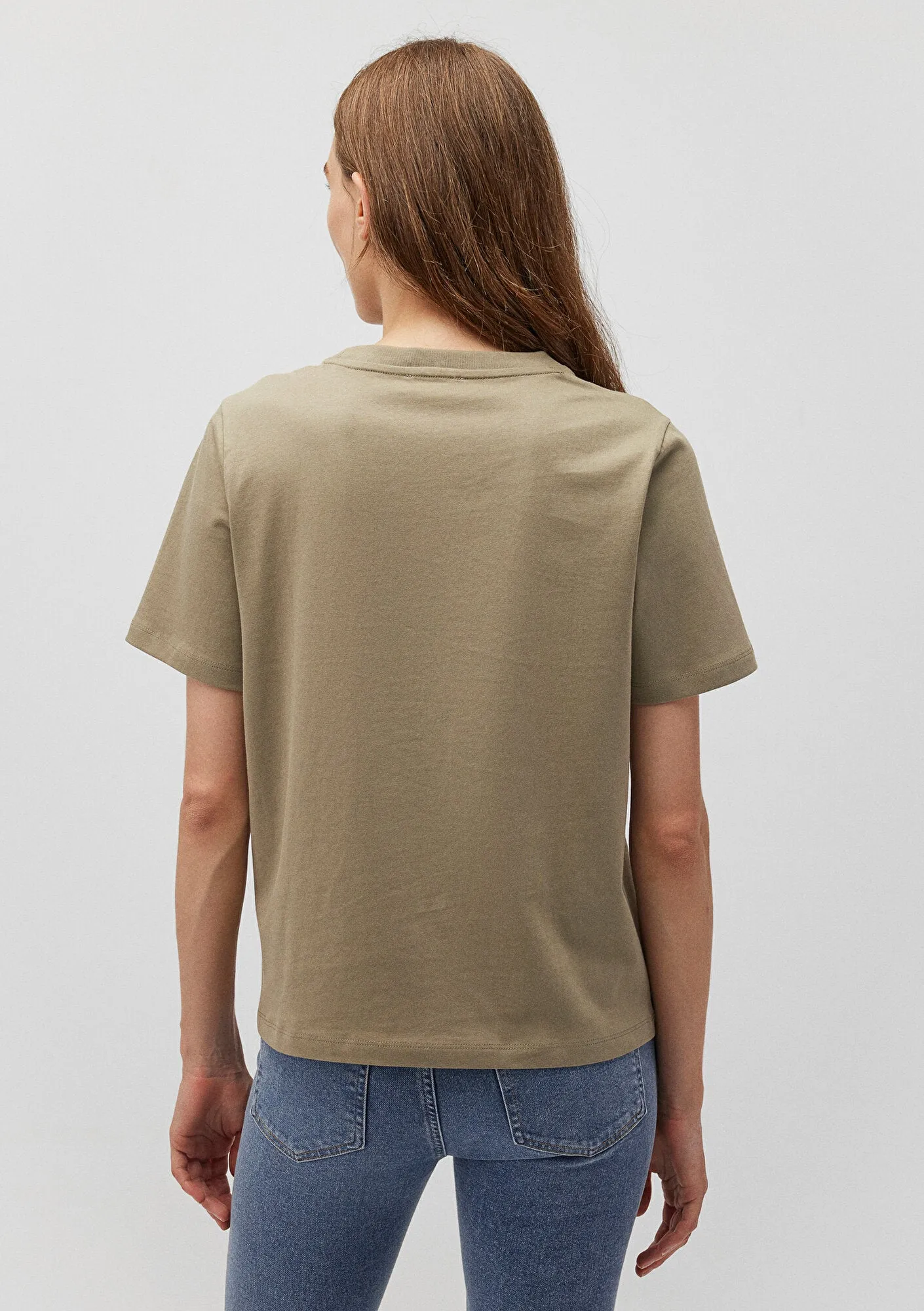 Crew Neck Brown Basic T-Shirt