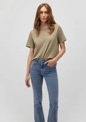 Crew Neck Brown Basic T-Shirt