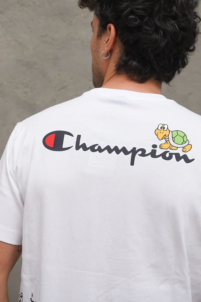 Crewneck T-shirt Champion X Super Mario - White