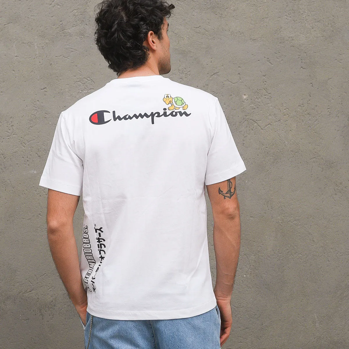 Crewneck T-shirt Champion X Super Mario - White