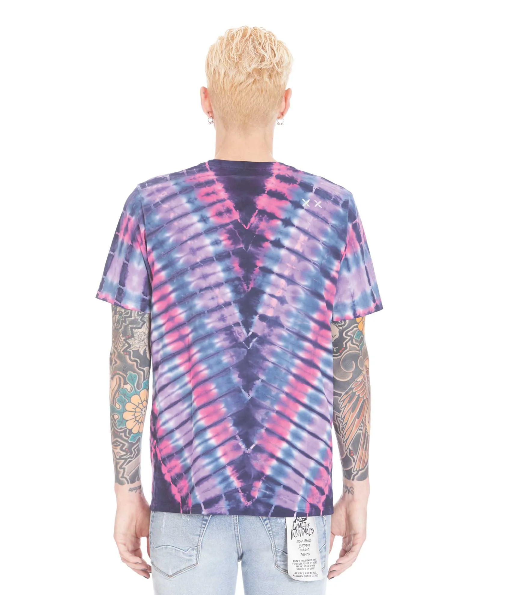 Cult of Individuality Men's Tie Dye Irridescent Logo T-Shirt