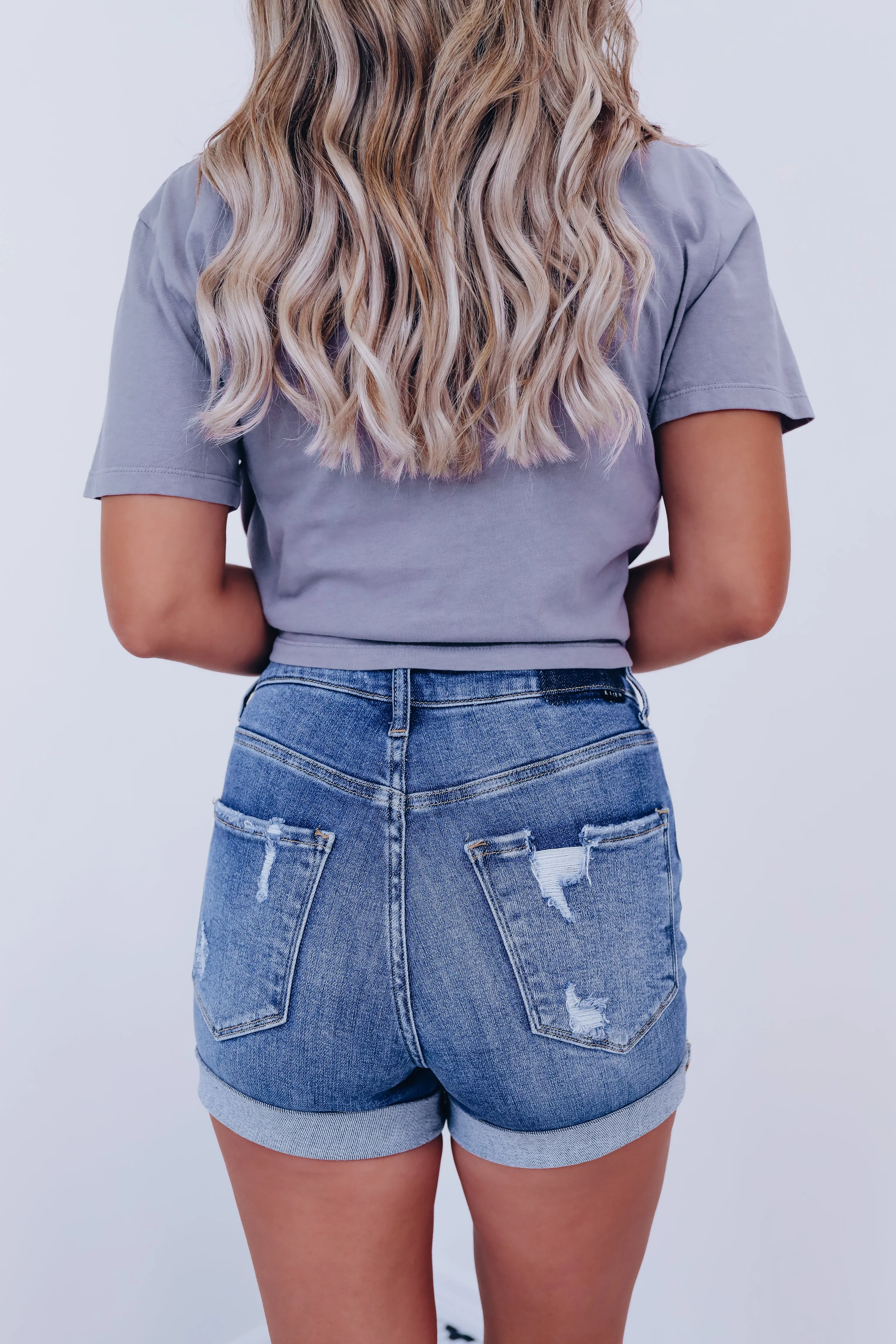Dale Distressed Denim Shorts - Dark