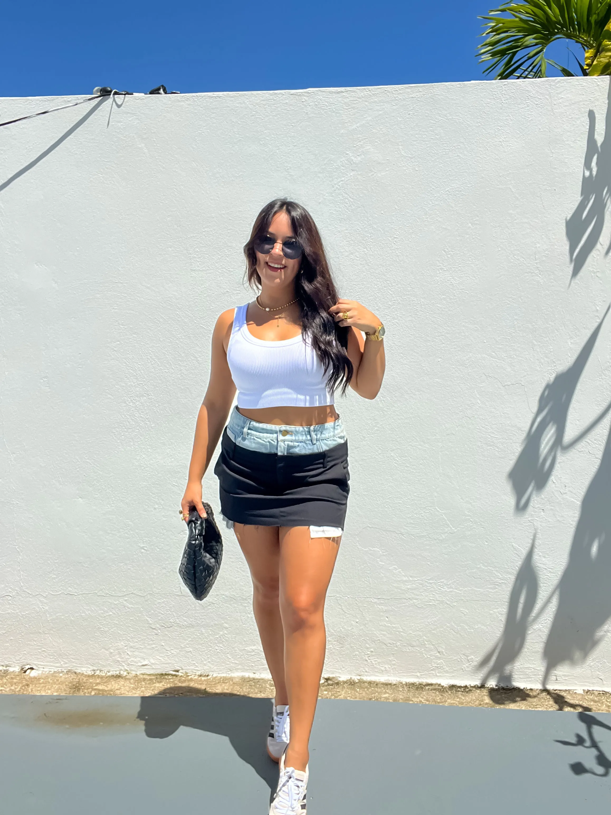 Denim Contrast Skirt