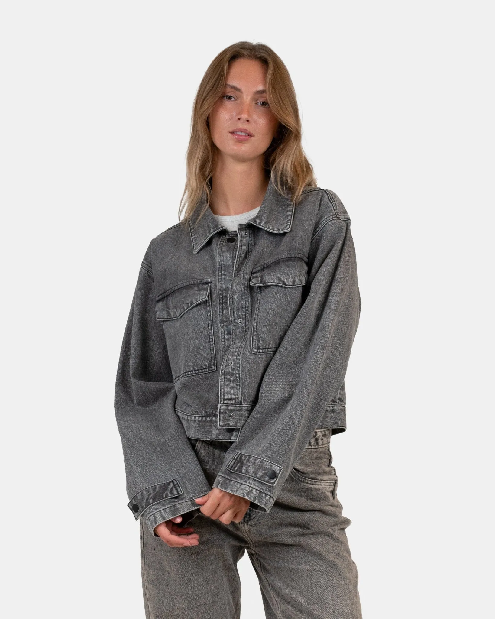 Denim Jacket washed Grey