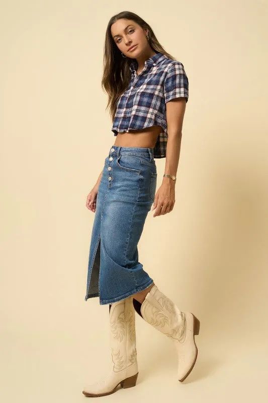 Denim Midi Skirt