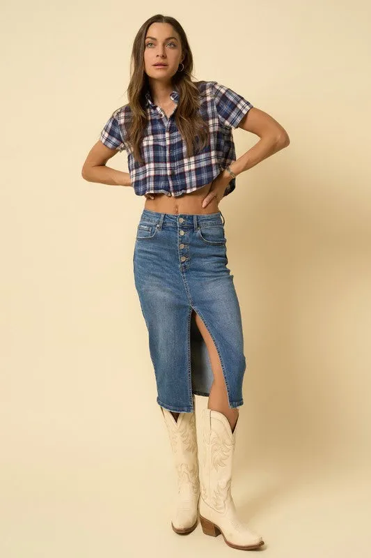 Denim Midi Skirt