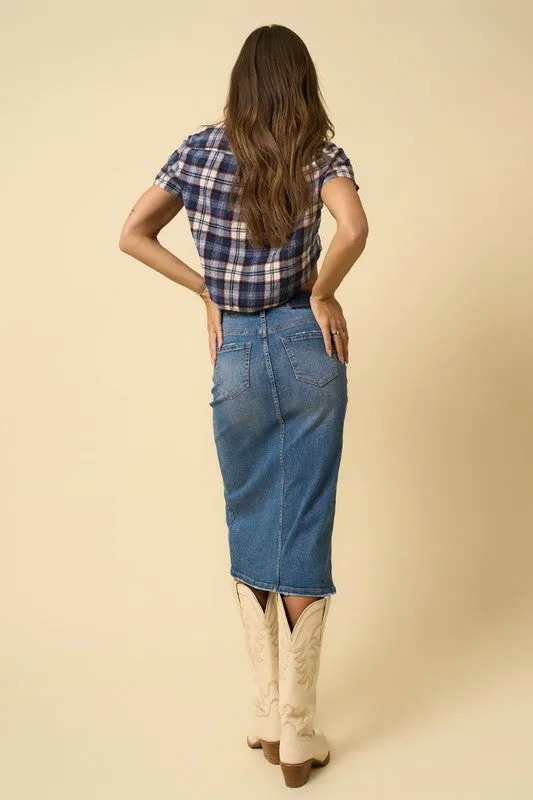 Denim Midi Skirt