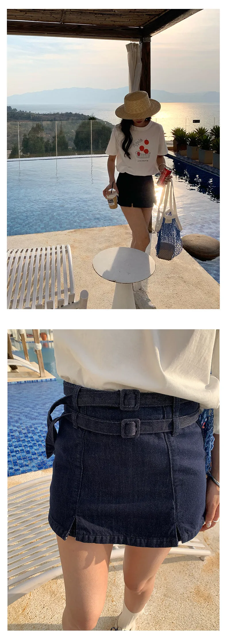 Denim short skirts