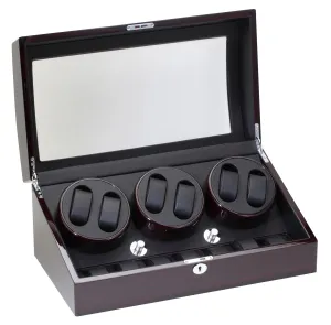 Diplomat Ebony Wood Six Watch Winder