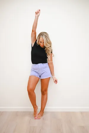Distressed Cotton Shorts