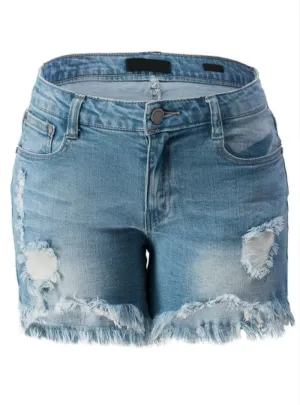 Distressed Hi Lo Cut Offs