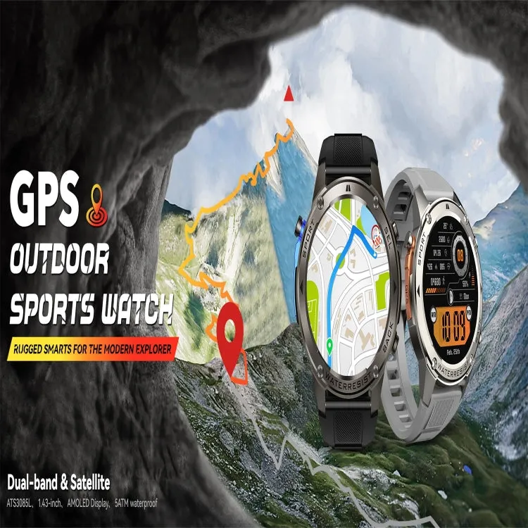 DM56 1.43 inch Color Screen Smart Watch, Support Bluetooth Call / Health Monitoring(Silver)