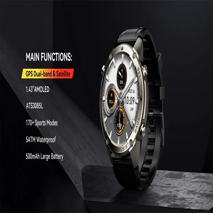 DM56 1.43 inch Color Screen Smart Watch, Support Bluetooth Call / Health Monitoring(Silver)