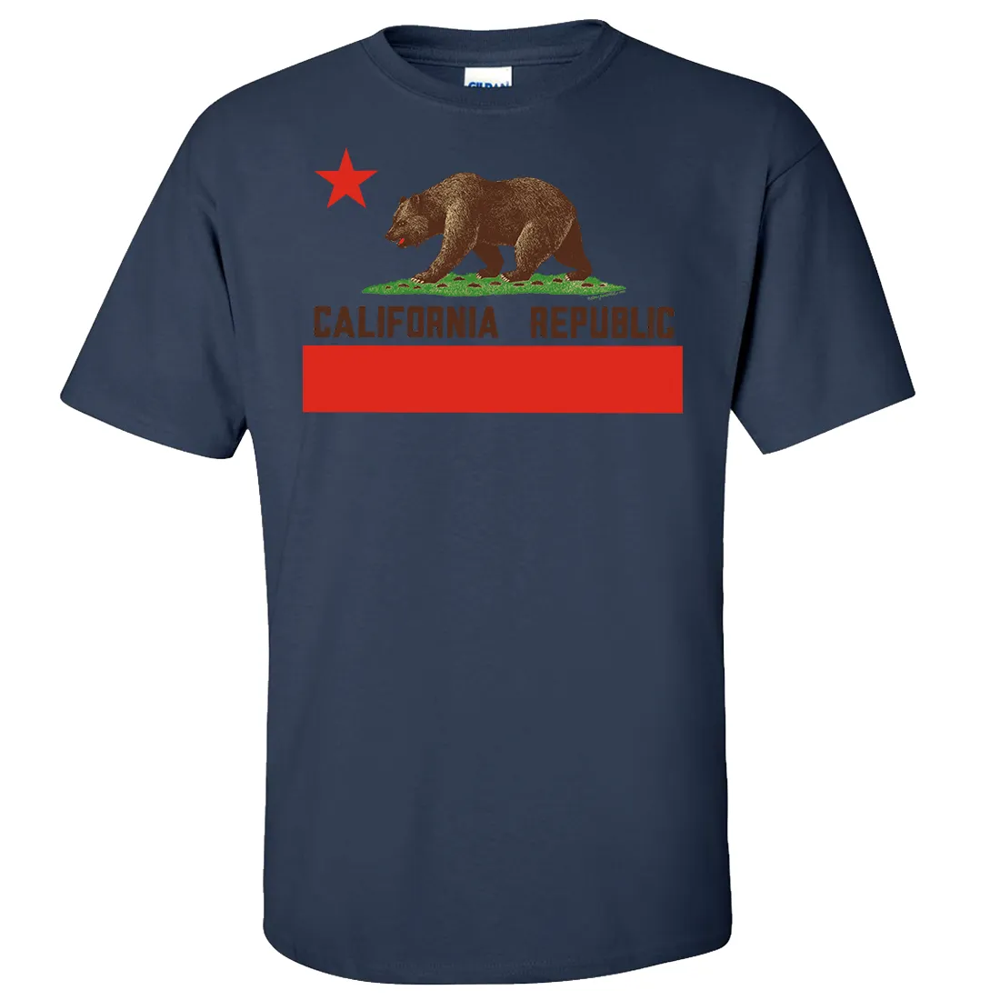 Don Pimentel California Republic Bear Flag Brown Text Asst Colors T-shirt/tee